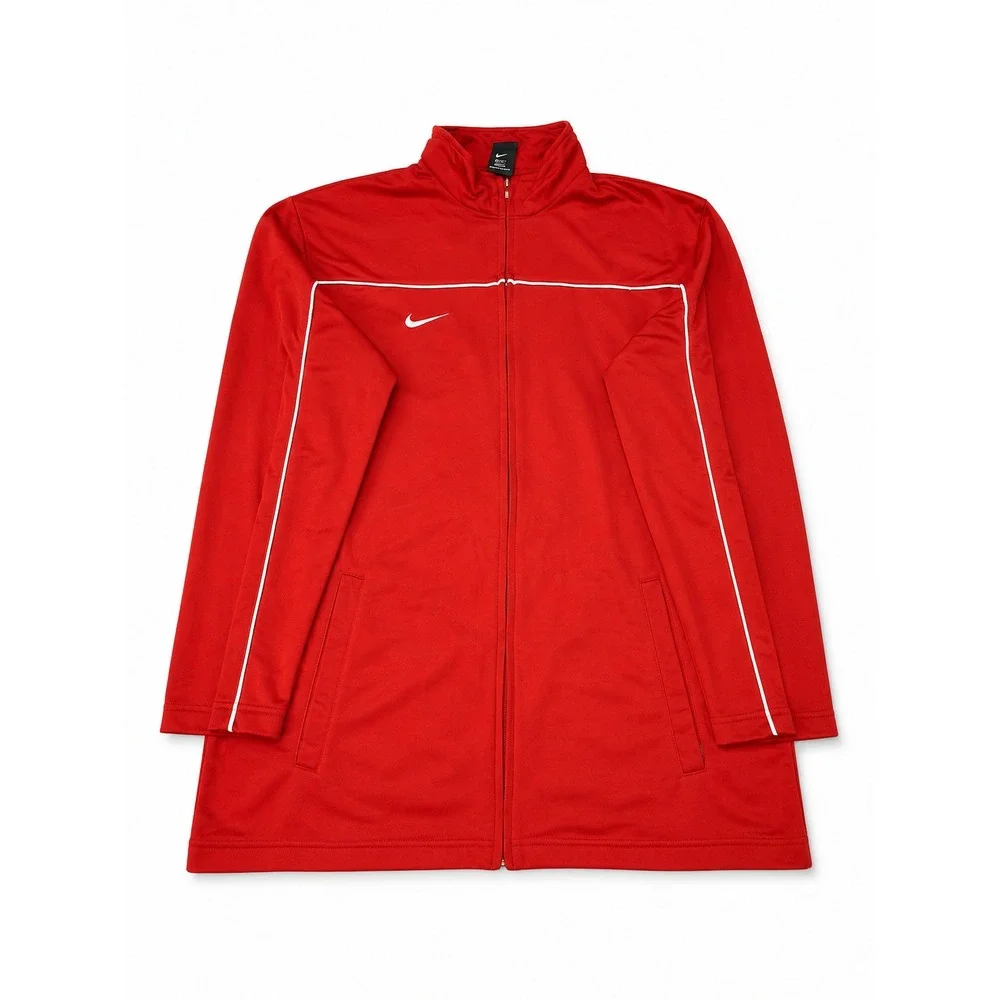 Nike Vintage Red Full Zip Track Jacket with White Piping Size Small